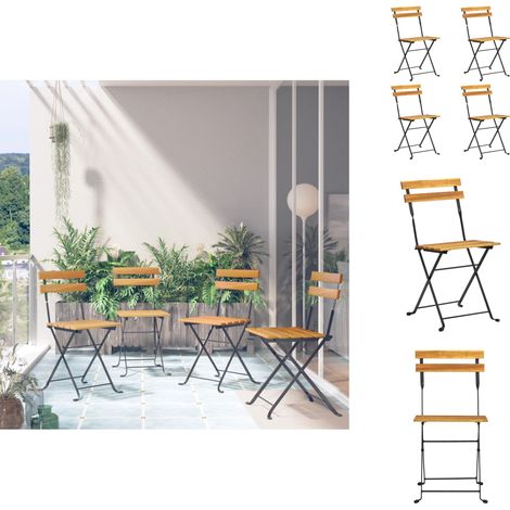 Gartenstühle - Living Klappbare Bistrostühle 4 Stk. Massivholz Akazie (1/5)