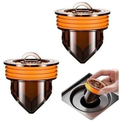 2 pièces Siphon de Sol Anti-refoulement, siphon de sol à suspension magnétique anti-odeur, clapet anti-retour pour évier de douche, bouchon d'égout unidirectionnel pour salle de bain (1/4)