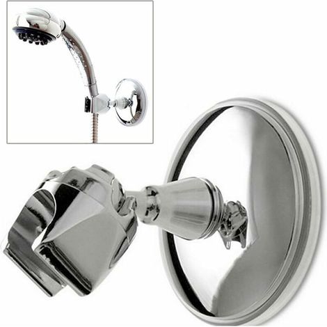 Duschkopfhalterung mit Saugnapf, Wandhalterung mit Saugnapf, verstellbarer Duschkopf, Chrom mit 360° drehbarer Duschhalterung für Duschkopf (1/4)