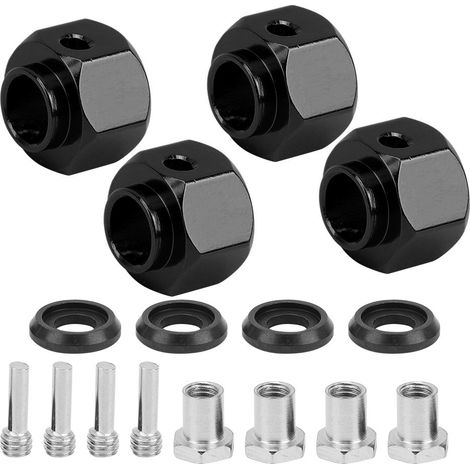 Adaptateur d'élargissement de moyeu hexagonal 8mm pour TRX4 TRX6 Traxxas 1/10 - Noir (1/5)