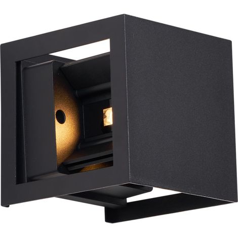 QAZQA Appliques edwin quadro - Moderno - Metallo,Vetro - Nero - Cubo (non sostituibile) LED Max. 4 x 6 Watt