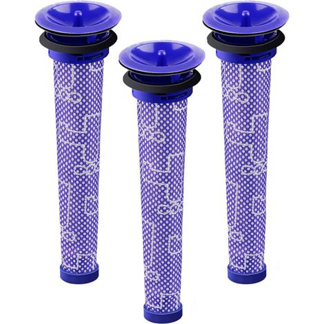 Lot de 3 filtres compatibles Dyson V6 V7 V8 DC58 DC59 DC61 DC62 DC74 – Pré filtre moteur HEPA – Filtration efficace contre allergènes et poussières – Einemgeld (1/5)