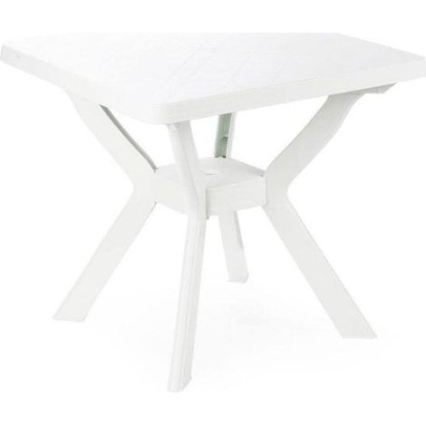 PROGARDEN mesa resina nilo blanca 79x79 cm , Mesa Resina Nilo Blanca 79x79cm.
-Marca: Progarden.
-Mesa cuadrada con patas unidas por una cruceta.
-Dimensiones producto: 79 x 79 x 7