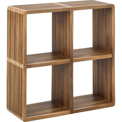 Étagère 4 Cases en Bois "Lars" 80cm Naturel (1/5)