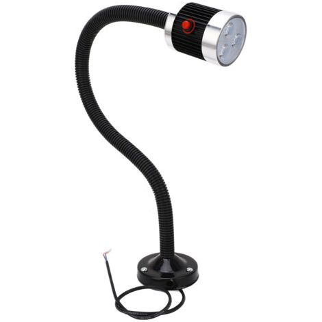 Lampe de travail industrielle LED à col de cygne avec aimant circulaire, adaptée aux machines-outils CNC et aux tours, courant alternatif 220 V, 3 W