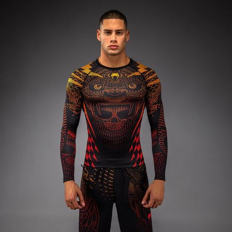 Venum Herren Langarm-Rashguard Quetzal Fury Schwarz/Rot M