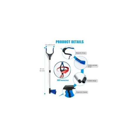 Pinza Raccogli Oggetti Rifiuti 83cm Pinza Telescopica Pieghevole Calamita Telescopica Allungabile Pinza Prensile Raccoglitore di immondizia Pinza Morsetto in Gomma Healthcare Reaching Aid Pieghevol,co (1/3)