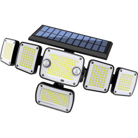 Lampe solaire murale – Double détecteur de mouvement, télécommande – 3 modes, panneau polycristallin – Éclairage de sécurité étanche – Idéale pour jardin, terrasse et allée-366LED-20x10CM (1/5)