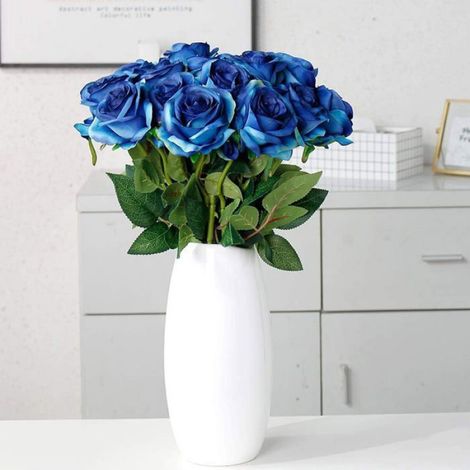 Rose Artificielle - En Soie - Pour Décoration Mariage Maison Anniversaire - Lot De 10 (1/5)