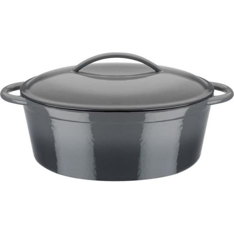 Cocotte fonte massive - GSW - GREY SHADOW - 33 x 25 cm - Ovale - Induction - Gris (1/5)