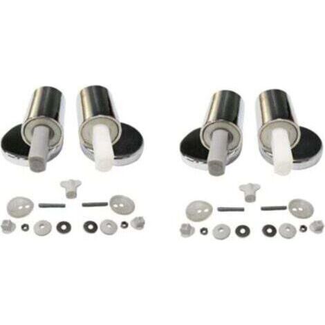 Lot de 2 Kit de remplacement pour abattant WC traditionnel et contemporain avec charnières à fermeture douce à dégagement rapide, Charnières de fixation supérieure (1/4)