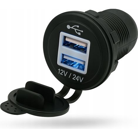 Chargeur de voiture avec prise USB 5V 3.1A hermétique 12V 24V pour voitures (1/4)