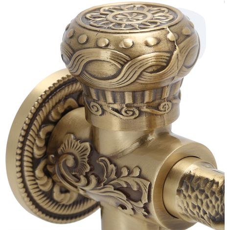 Wandmontierter Messing-Waschmaschinenhahn G1/2 im Retro-Stil für Warm- und Kaltwasser, Badezimmeraccessoires (1/5)