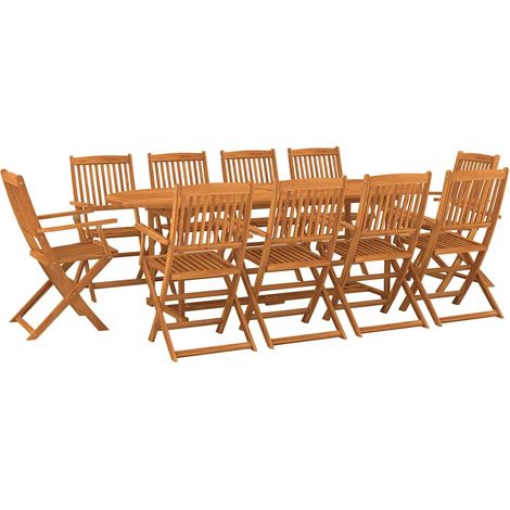Maison Exclusive - Set comedor de jardín 11piezas madera maciza a (1/5)
