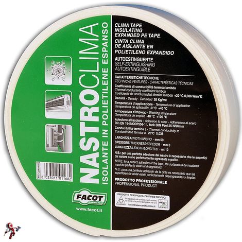 Facot Nastro Clima CLIMA0050 ruban adhésif blanc 50 mm x 10 m
