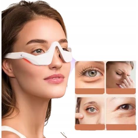 Masajeador ocular LED de luz roja: para ojeras, hinchazón y arrugas.
