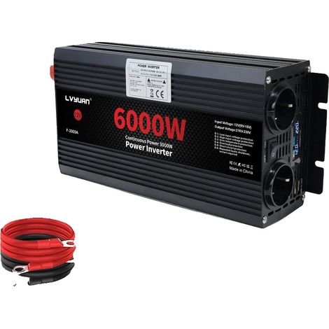 Onduleur DC/AC, Onde Sinusoïdale Modifiée, Puissance de Crête 6000W, 6000W puissance de crête, Europe, 12V, 240V (1/2)