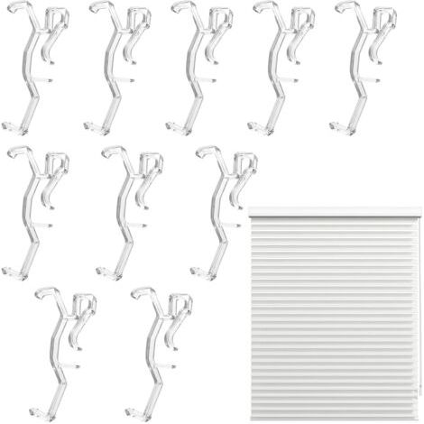 10 Pièces Clips de Cantonnière 2 PoucesSupports de Fixation Supérieure Invisibles en Plastique Transparent pour Stores Vénitiens et Stores en Faux Bois (1/5)