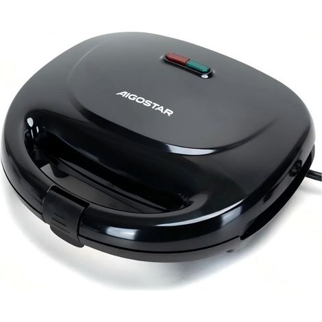 Appareil à sandwichs électrique Aigostar 750W, machine à sandwichs triangulaires avec double chauffage, revêtement antiadhésif pour le petit-déjeuner