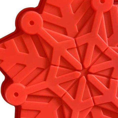 Moule à gâteau - - Flocon de neige 3D - Silicone alimentaire - Antiadhésif - Résistant -40°/+230°C (1/4)