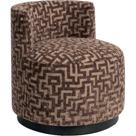 Fauteuil lounge motif labyrinthe marron - marron labyrinthe (1/2)