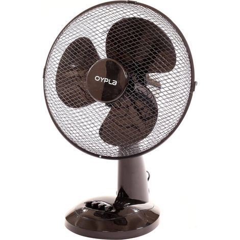 Oypla Electrical 12" 3 Speed Oscillating Black Electric Desk Home Office Fan (1/5)
