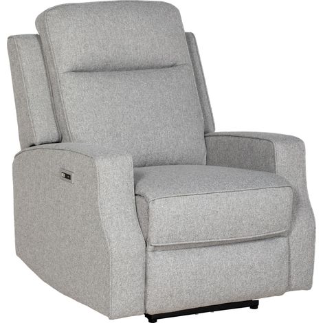 HOMCOM Electric Fabric Recliner Armchair, Reclining Chair with Adjustable Leg Rest, USB Port, for Home Living Room Grey (1/5)