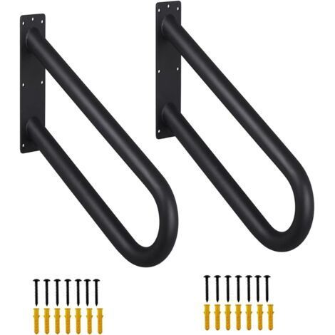 Lot de 2 rampes murales pour marches extérieures. rampes d'escalier robustes en forme de U. pour intérieur et extérieur (1/5)