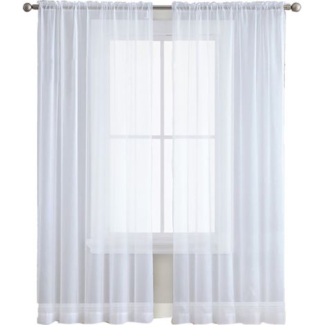 Voile transparent pour salon Double Panels avec poche à tringle Blanc 39x51 inches (1/5)