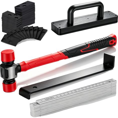 Kit de instalación de suelos, herramientas de acero al carbono, aplicación versátil para suelos, color negro. (1/2)