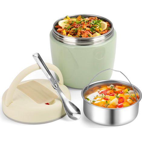 Thermos Isotherme Boîte Repas 1200ml avec Cuillère, Gamelle Alimentaire Chaud, Thermoisolant Boîte Récipient Thermique sans BPA, Bureau, Camping (1/5)