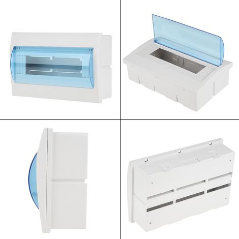 Boîtier de protection de distribution en plastique (1 pièce) pour disjoncteur 9-12 voies, installation murale intérieure.