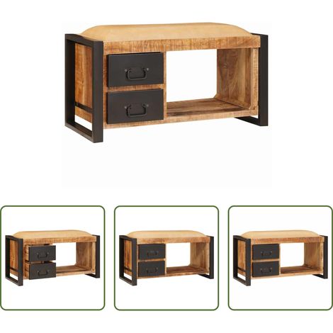 vidaXL Massivholz - Sitzbank mit Stauraum Braun 80 x 35 x 40 cm Massivholz Mango (1/5)