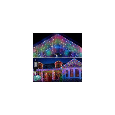 Guirlande Lumineuse Pluie Glacée Extérieure 10M 300 LED Guirlande Lumineuse De Noël 8 Modes Rideau Guirlande Lumineuse Étanche pour Intérieur Chambre Gazebo Jardin Fête De Mariage Décoration D'hiver C