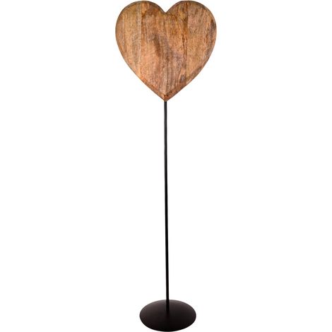 Statuina a forma di cuore in legno - Decorazione rustica per la casa