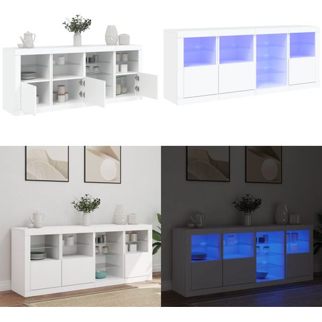 Buffet avec lumières LED blanc 164x37x67 cm - Meuble De Rangement - Buffet - Meuble Tv - Luminaire Led - Design Moderne - Home & Living (1/5)