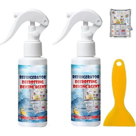2pcs Spray de dégivrage pour congélateur,nettoyant pour réfrigérateur,décongélation rapide,convient pour réfrigérateur - 120ml (1/5)
