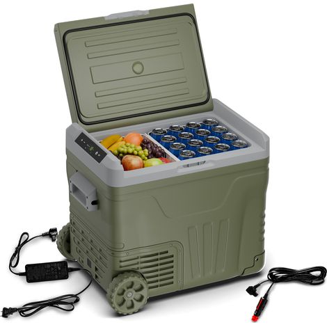 Klarstein PolarForce Frigo portatile a compressore da 50 litri Pannello LCD Illuminazione Fuoristrada Protezione batteria 12V/230V