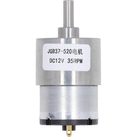 Moteur à engrenages CC 12V 35 tr/min, réducteur à vis sans fin autobloquant, sens de rotation bidirectionnel, faible vitesse, couple élevé, pour applications industrielles et automatismes. (1/5)