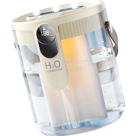 Humidificador, atomizador silencioso, pantalla digital, gran capacidad de 1,5 litros, color beige. (1/5)