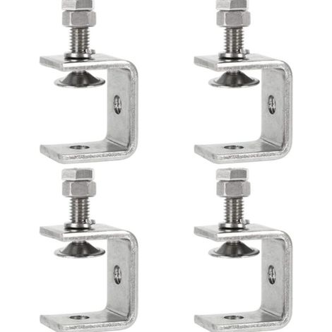 Lntyq Pince Robuste Acier Inoxydable,4PCS Serre-Joints C,0-25mm Pince C Robuste,Pince Fixation Travail Bois,Tiger Clamp avec Large Mâchoire pour Travail Bois Bricolage, Soudage,l'Ébénisterie