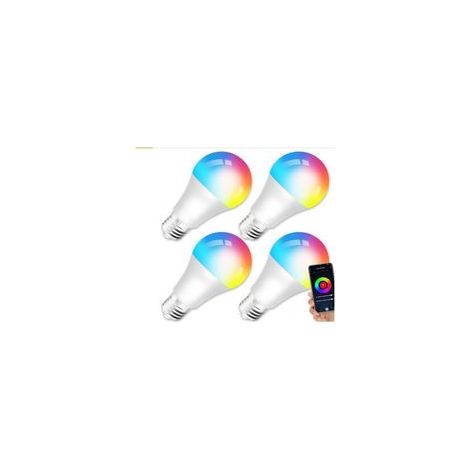 Ampoule LED Connectée E27 10W WiFi RGB+CCT 2000K-4000K Sans Hub Compatible Alexa Google Home Multicolore Intelligente (1/4)