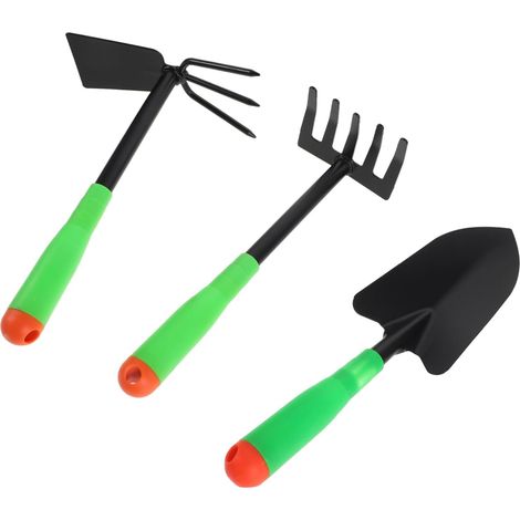 Petite Pelle et Râteau Métal pour Jardinage Kit Outils de Plantation Léger et Portable pour Garçon Fille et Balcons