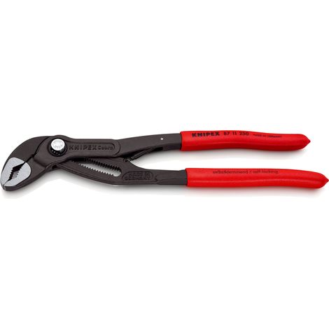 KNIPEX 87 11 250 SB Cobra®...matic Wasserpumpenzange mit rutschhemmendem Kunststoff überzogen grau atramentiert 250 mm (1/2)