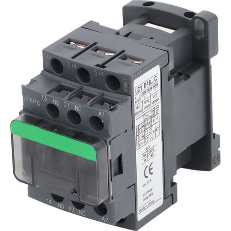 Contacteur électrique industriel LC1D18 18A bobine 380V AC remplacement pour commande moteur et automatisme (1/5)