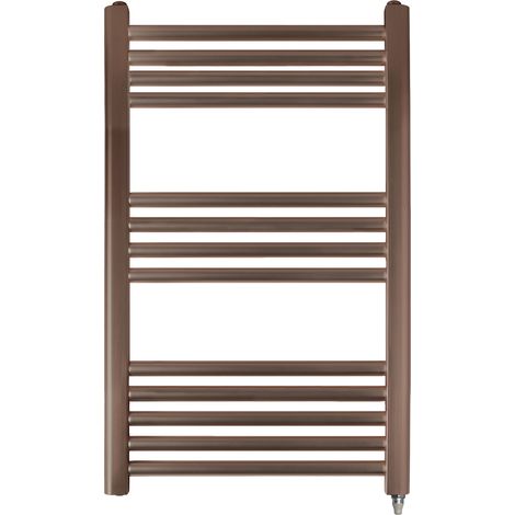 JTP Vos Electric Towel Rail with Standard Heating Element 800mm H x 400mm W - Brushed Bronze (1/2)
