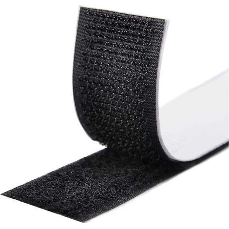 5M Klebeband, Klettverschluss, selbstklebendes Klettband für alle Montagearten, 16 mm Bilderrahmen (Schwarz)