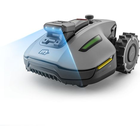 MAMMOTION YUKA Mini 2 800 Robot Tondeuse sans Fil Périmétrique, jusqu'à 800m², AI Traitement d’Image à Trois Caméras, Auto Cartographie Multi-Zones, DropMow