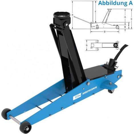 Güde – Cric hydraulique 2 tonnes – Charge max. 2000 kg – Hauteur min. 145 mm, max. 800 mm – Plaque de levée ø 120 mm – Construction lourde