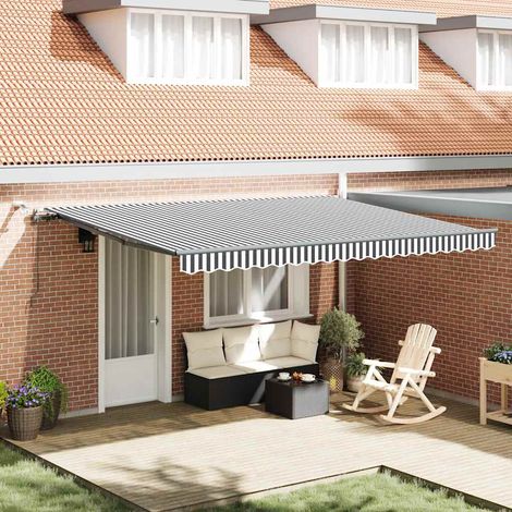 Toldo retráctil automático luz LED antracita 450x300 cm
